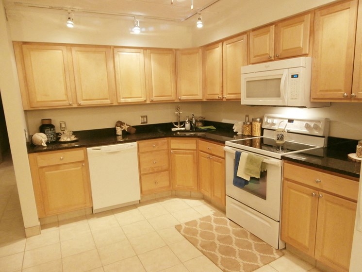 Kitchen cabinets and appliances at Summit Terrace, Maine